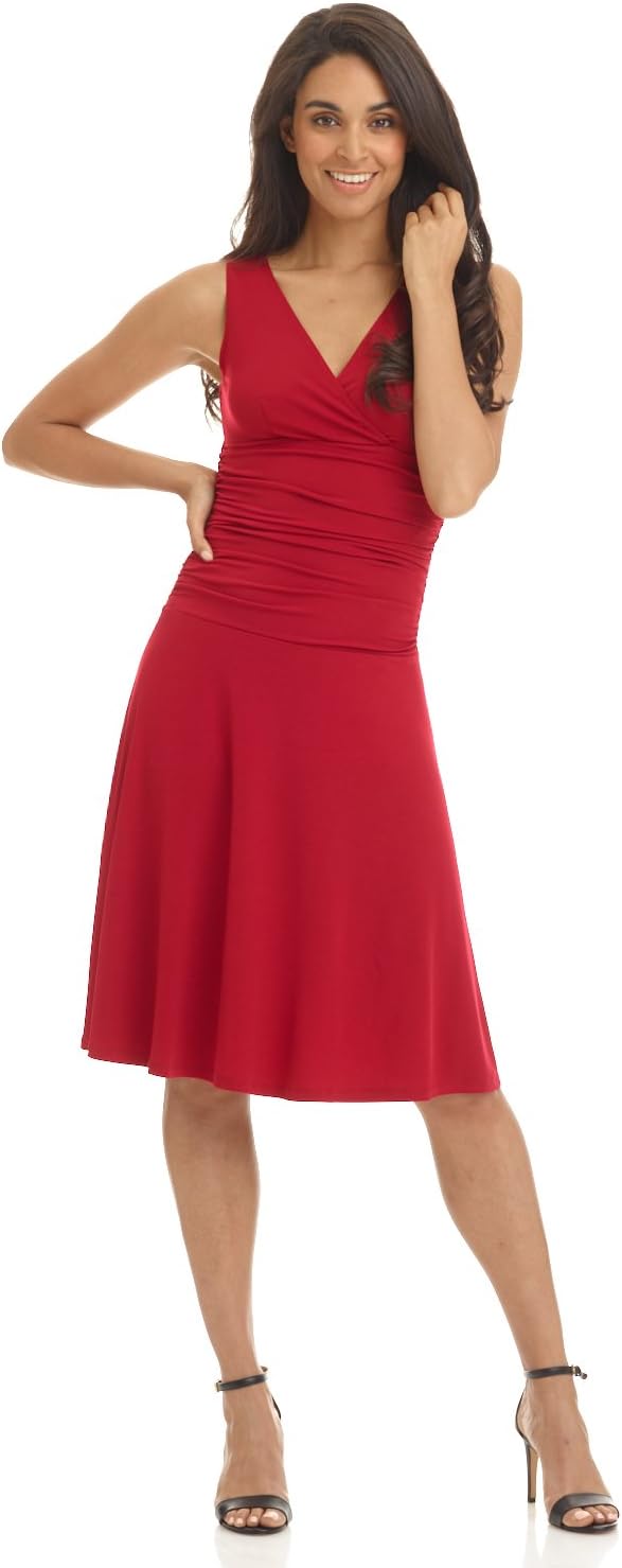 Rekucci Women’s Slimming Sleeveless Fit-and-Flare Tummy Control Dress