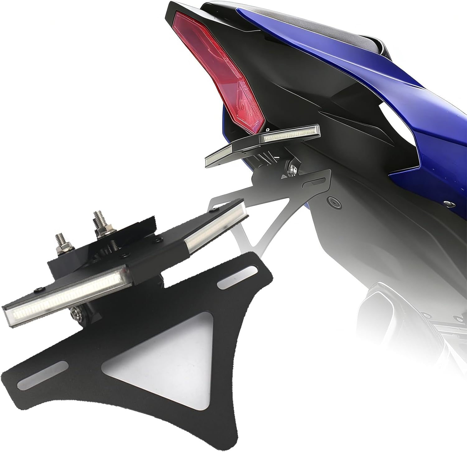 Motorcycle Fender Eliminator Compatible with Yamaha YZF R1 / R1 M 2015-2025 License Plate Holder YZF R1 / R1M License Plate Holder Turn Signal Tail Tidy Fender Eliminator Kit with TurnSignal R1/R1M