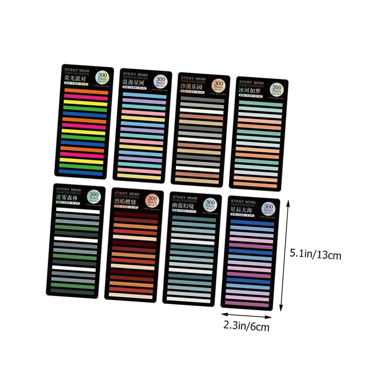 Gadpiparty 5 set Adesivi Schede Super Segnalibri Cancelleria Annotazioni Blocchi Note Riutilizzabili Schede Indice Per Pastelli Articoli Da Scrivania Strisce Colorate 8 fogli*5