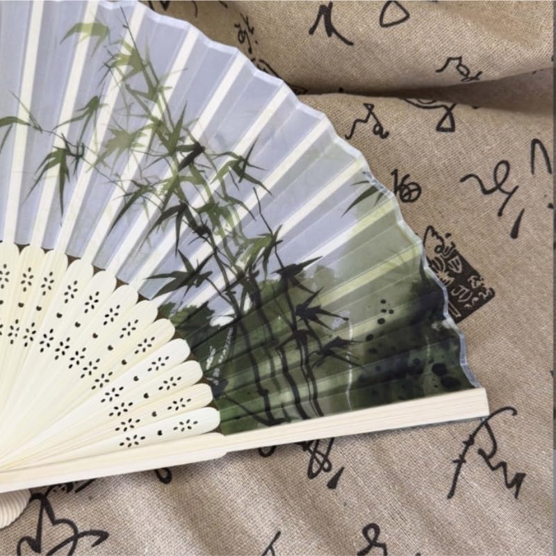 Washi Ink Charm Folding Fan Ancient Accessories Portable Daily Use