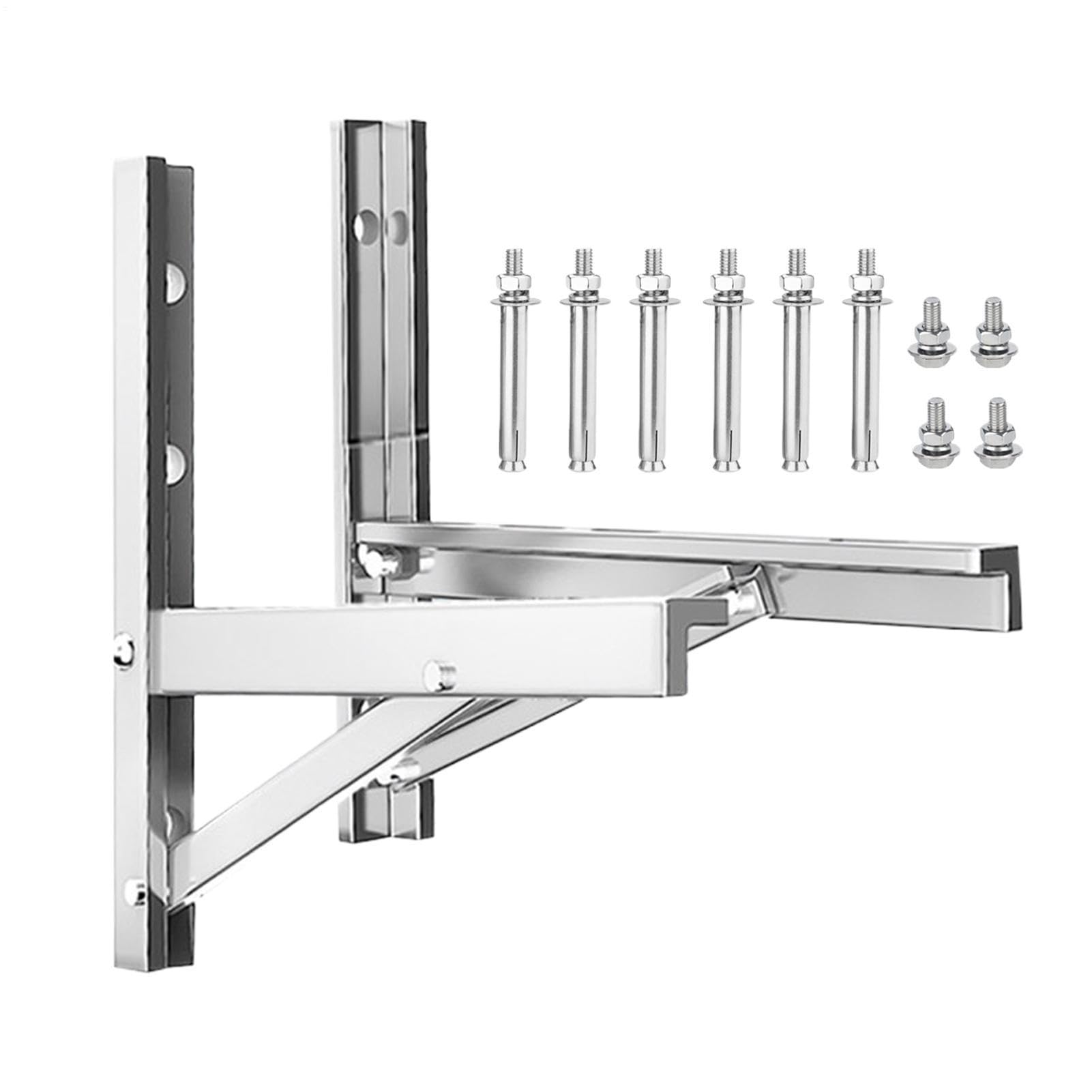 Mini Split Wandhalterung 2-teiliger klappbarer Heavy-Duty-Ständer | Edelstahl-Klimaanlagen-Wandhalterungen für Fenster-Mini-Split-Außeneinheiten, Kompressoren, sowie Wärmepumpen
