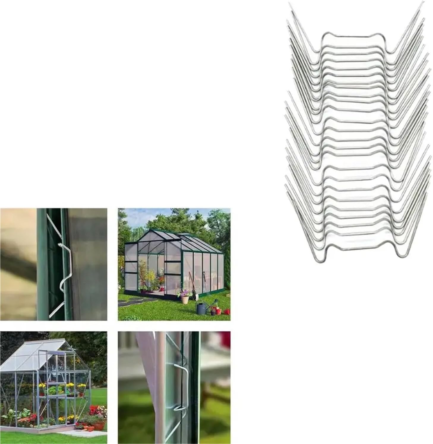 Greenhouse Glass Clamp Wire 100PCS Stainless Steel Glazing Clips Greenhouse Clamps