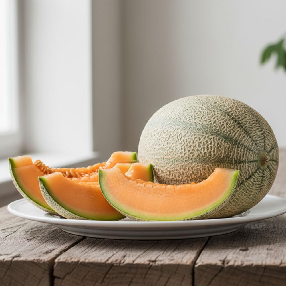 Melon ‘Sweet America’ Hybrid Seeds – Early High-Yielding Italian Cantaloupe Type – Juicy Orange Flesh, Aromatic & Sweet – Ideal for Greenhouse or Outdoor Growing — image 1