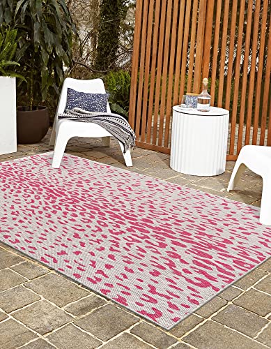 Rugs.com Outdoor Safari Collection Rug – 2' 2 X 3' Pink Gray Flatweave Rug Perfect For Entryways, Kitchens, Breakfast Nooks, Accent Pieces #TOP2