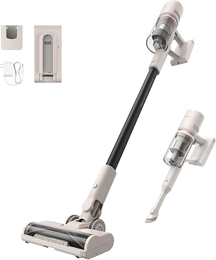 Dreame U10 Cordless Upright Stick Vacuum Cleaner, 18000 Pa Powerful Suction, 180° Rotating Brush Head, Wall-Mounted Lightweight with LED Light for...