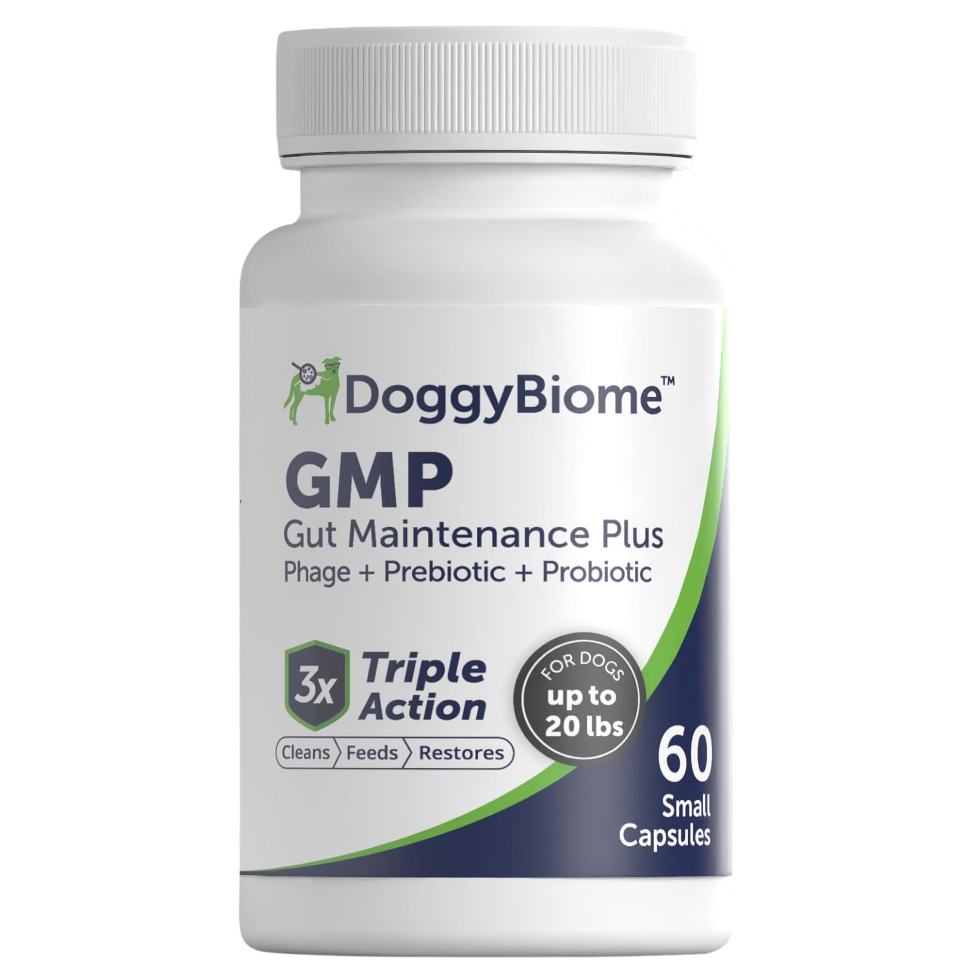 Animal Biome Gut Maintain Probiotics and Prebiotics for Dogs - Reduce Diarrhea Flareups - for Small Dogs (60 Capsules)
