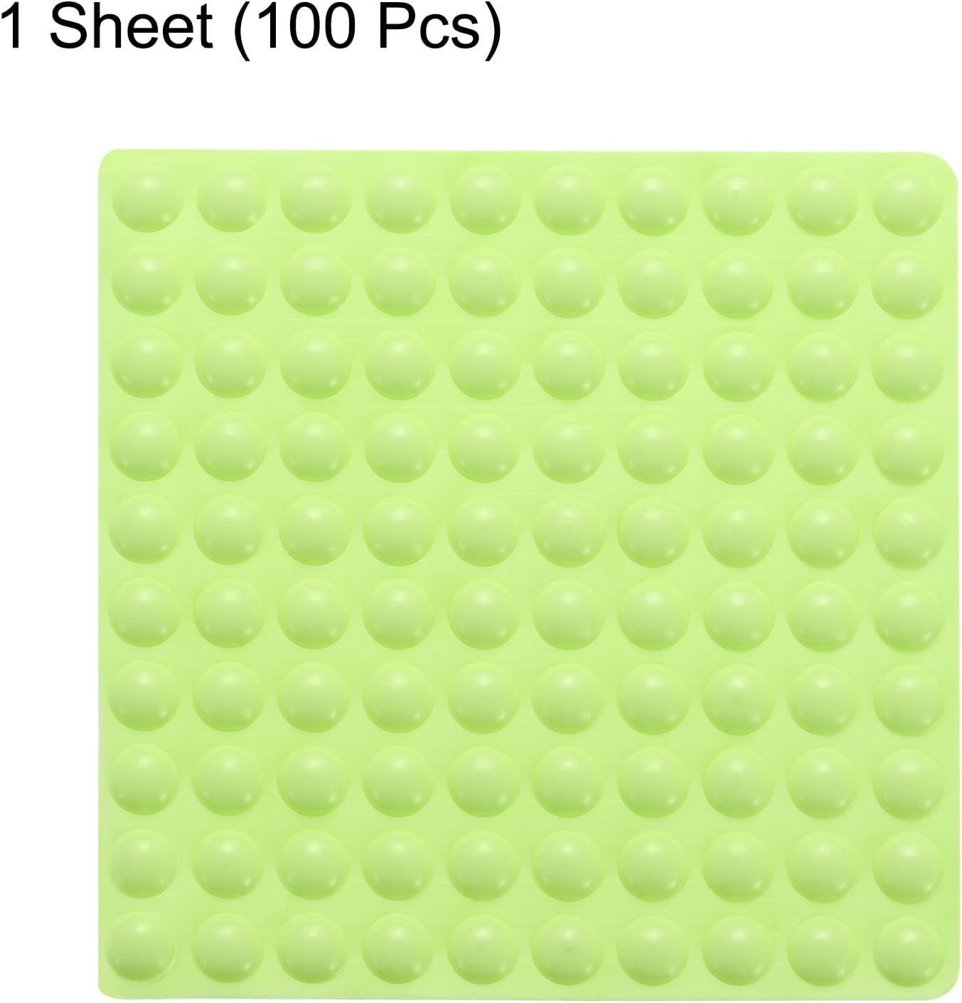 100Pcs Cabinet Door Bumper Rubber Pad 5/16" Diameter Sound Dampening Adhesive Rubber Pads Feet 0.1" Thick for Drawers Cutting Boards Small Furniture (Semicircle Shape, Light Green)