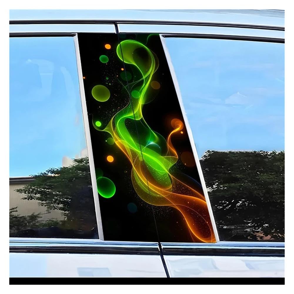 Dabhuoc One Color Car Parts 2Pcs Car Center Column Decal Flowing Curves Scratch Protection