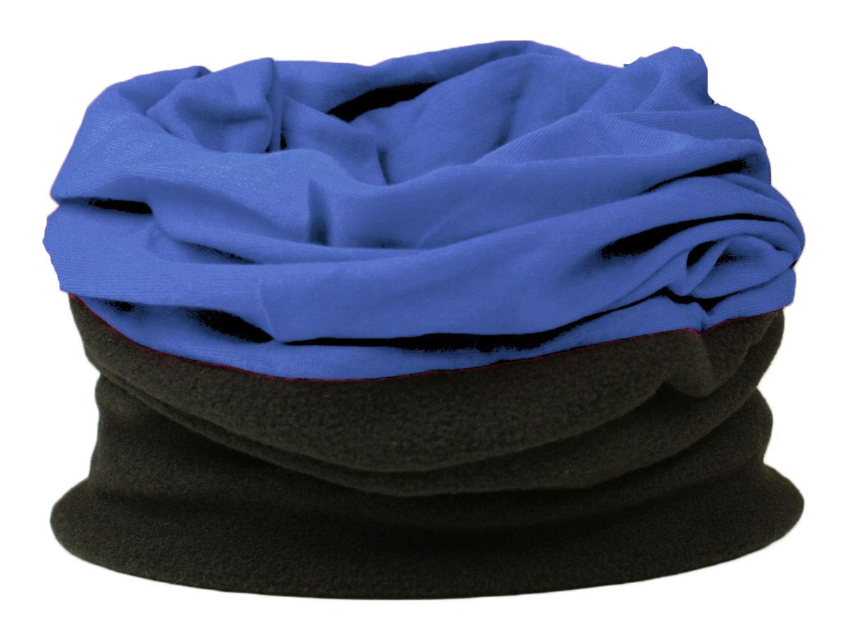 Rockjock Men's Cobalt Blue Wo Neck Warmer, Scarf, Hat, Hood, Snood - Reversible-Royal