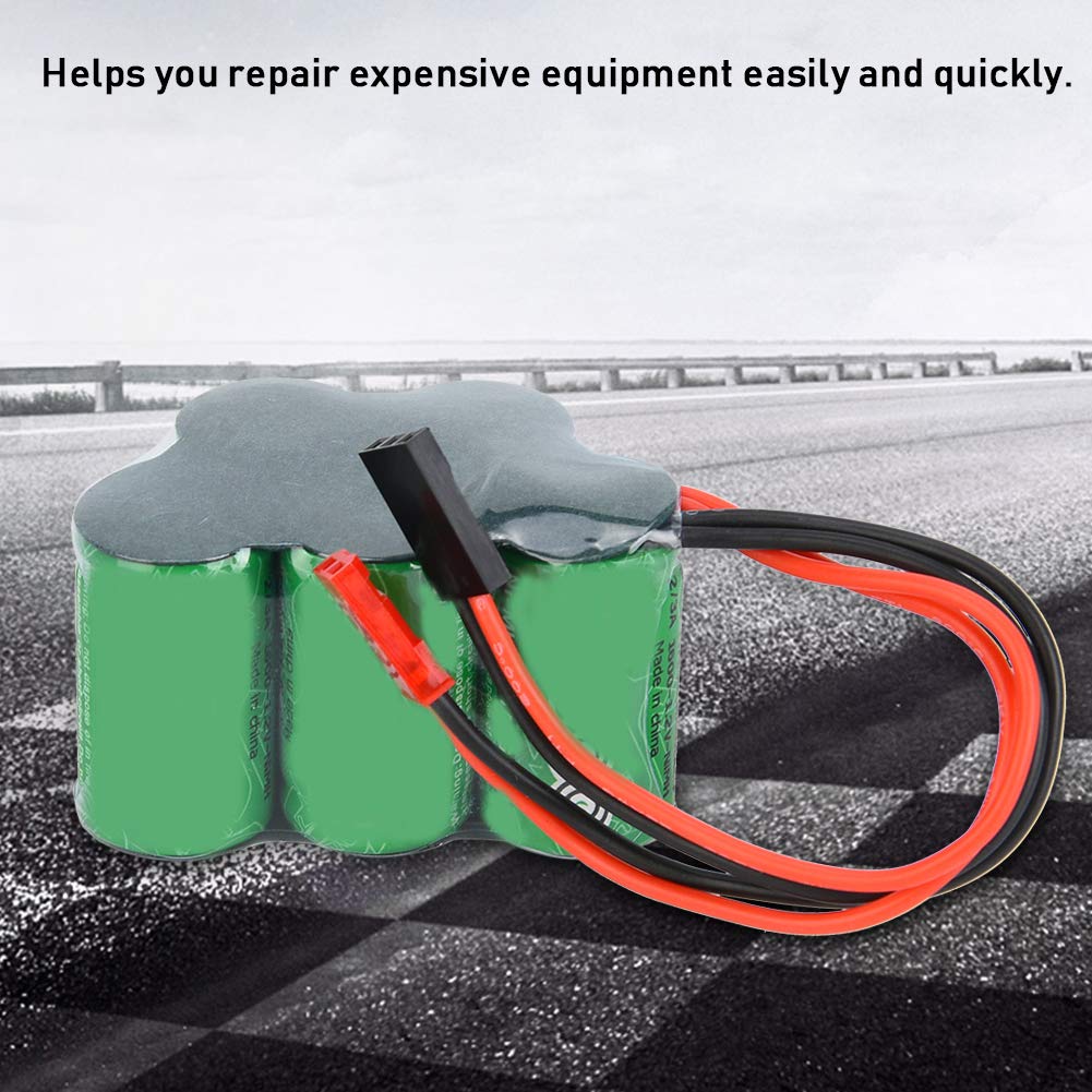 Fabater Batterie de Récepteur NiMH RX 6 V 1600 MAh Trapézoïdale pour Modèle RC, Bloc d'alimentation de Jouet télécommandé avec Prise JST, Paquet Durable Haute capacité 6,0 V (Forme de caractère)