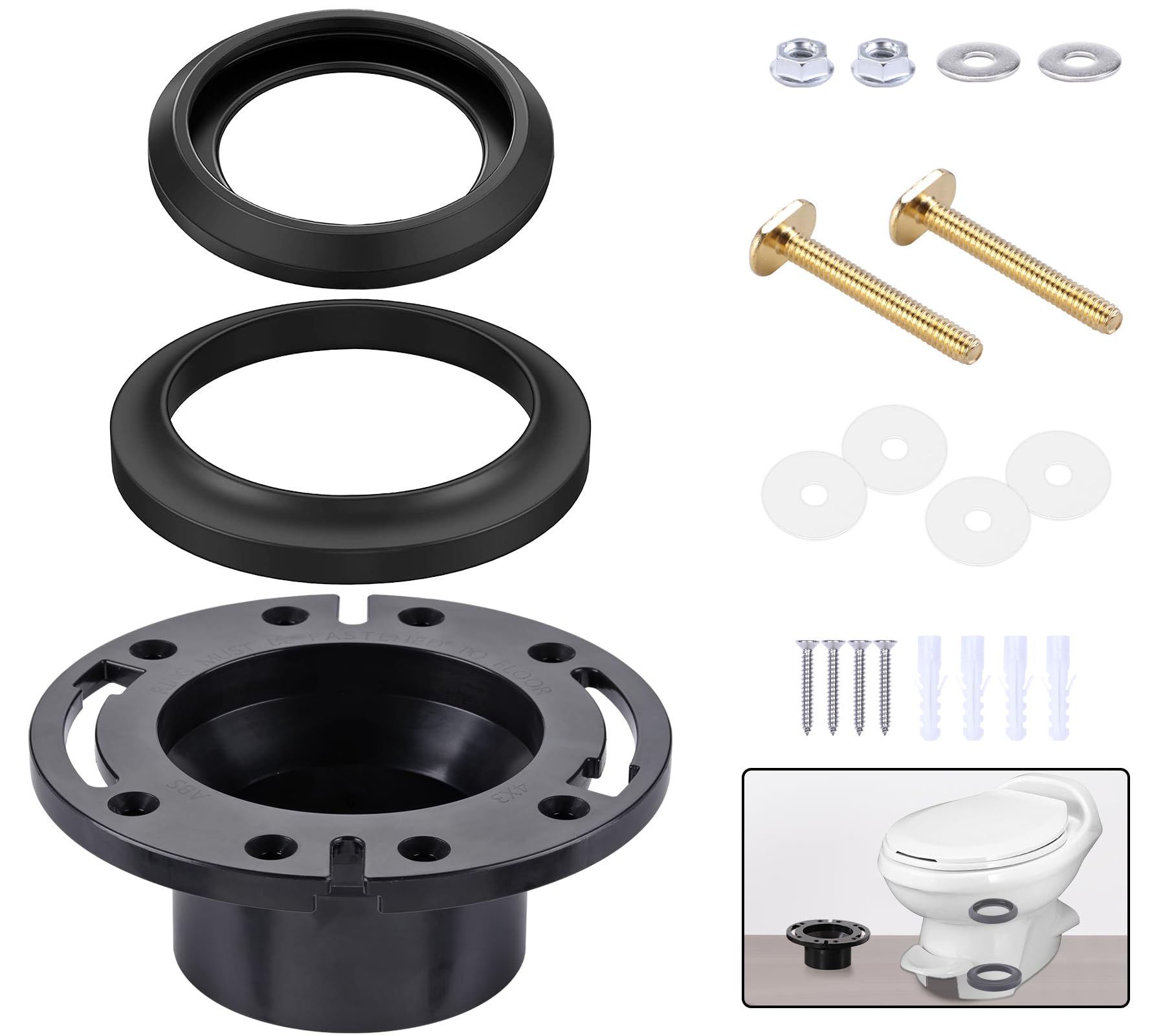 Buy RV Toilet Seal and 3 Inch Socket RV Toilet Flange,Designed for Aqua