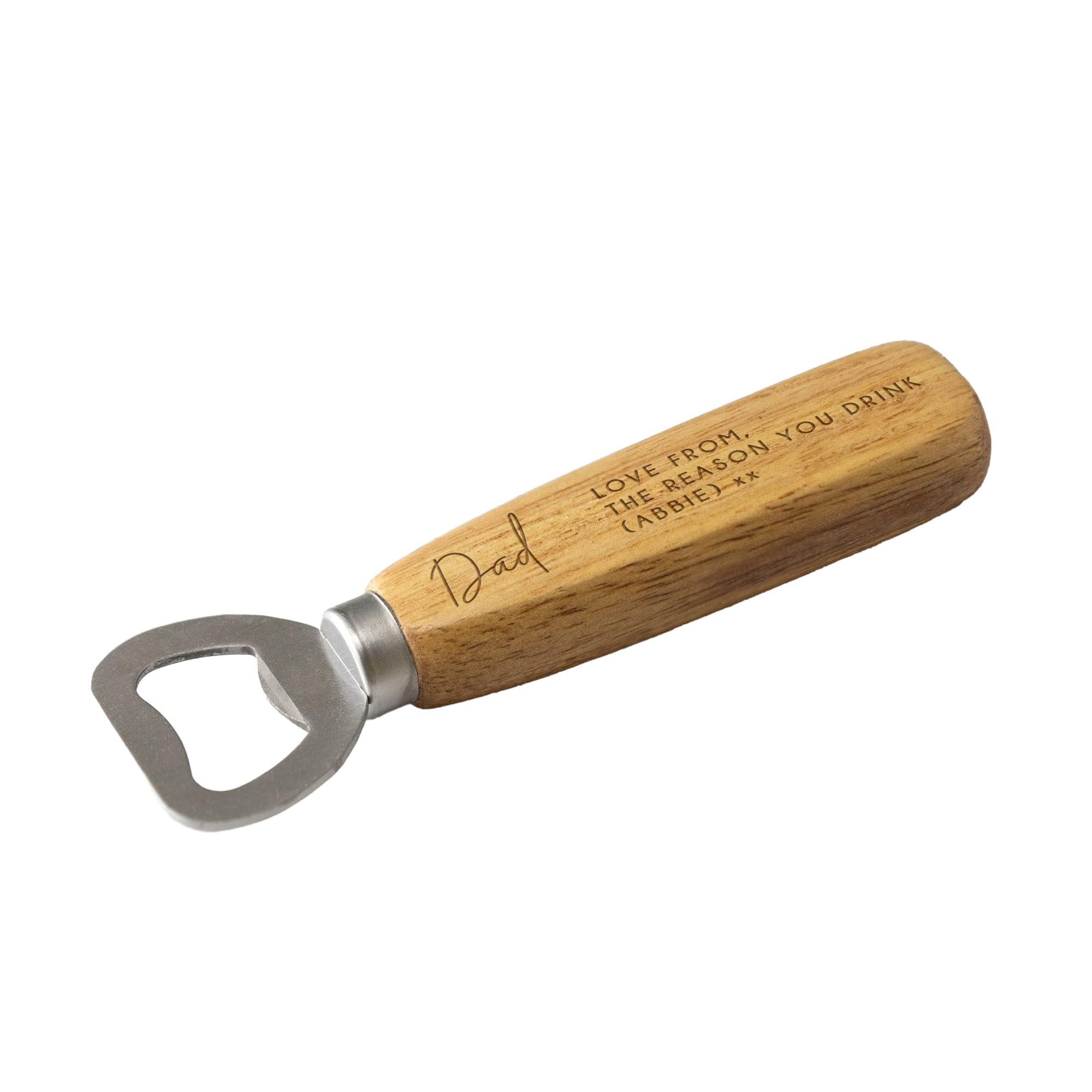 Personalised Bottle Opener Your Text Here 1 Wooden Bottle Opener Laser Engraved UK Fathers Day Birthday Gift for Him