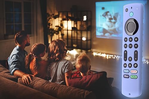 Miniatura 3 de Funda de silicona para Fire TV Stick 4K Max 2InsigniaToshiba, a prueba de golpes, para control remoto Omni Series y TV 4 Series con cordón (azul