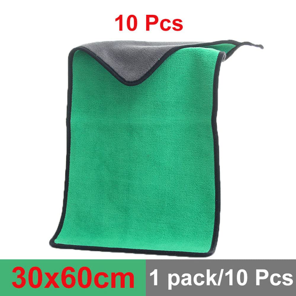 AGAATI 30x3 0/40/60CM Auto Waschen Mikrofaser Handtuch Auto Reinigung Trocknen Tuch Säumen Auto Pflege Tuch Detaillierung Auto Waschen Grünes Handtuch 30x60x10PCS Superfeine Faser
