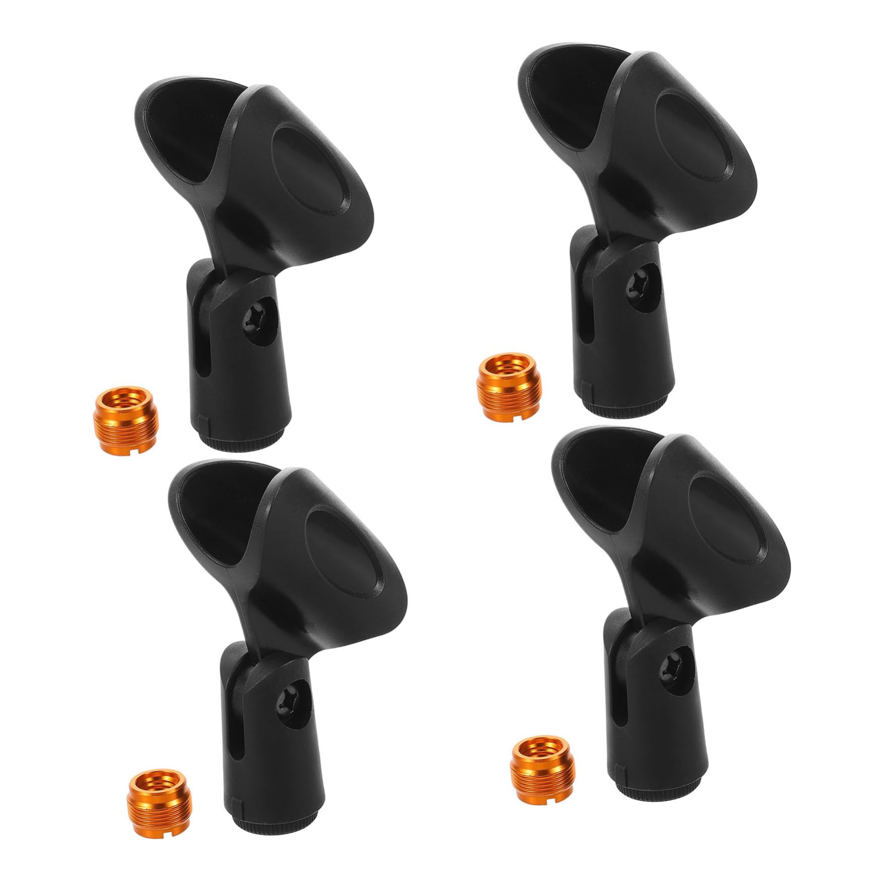 Abaodam 4 Sets Adjustable Microphone Holder Clips Universal Mic Stand Clamps with Screw Adapters for Handheld Microphones