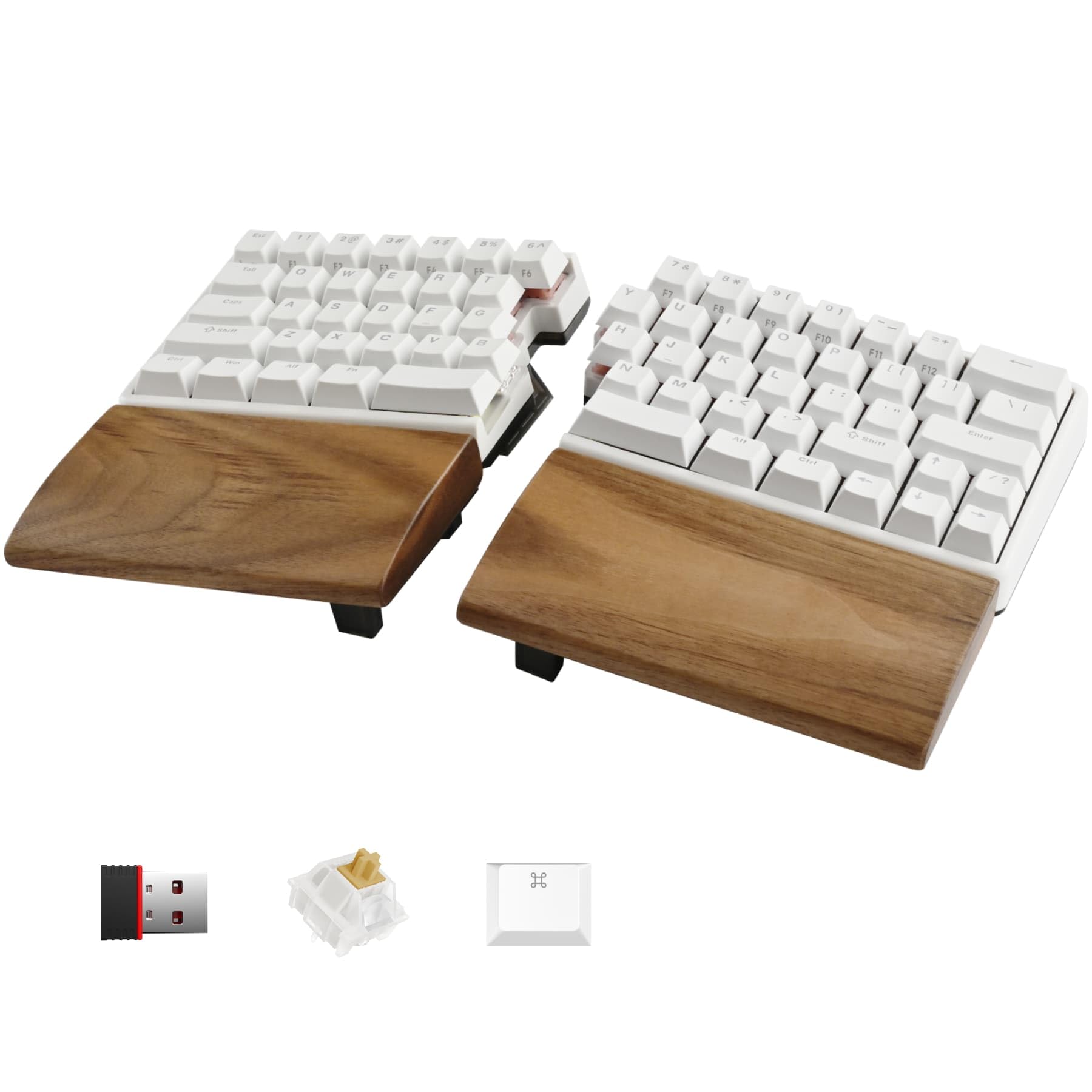 NocFree Lite: Wireless Ergonomic Split Mechanical Keyboard with RGB Poron Foam Palm Rest, Hot Swappable, Compact 60% Layout, PBT Keycaps Programmable for Mac & Windows(Tactile,New Premium Version)