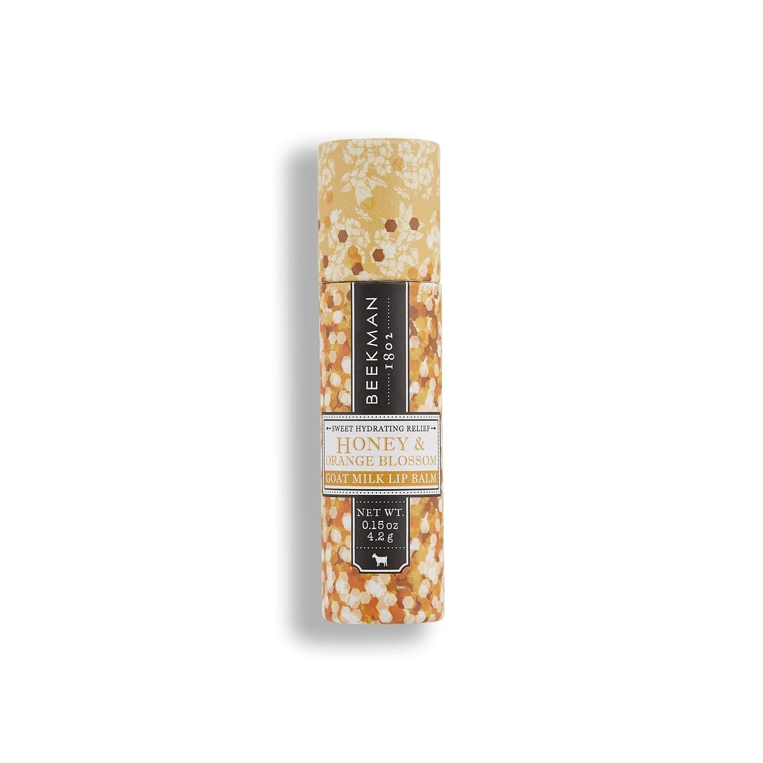 Beekman 1802 Lip Balm, Honey & Orange Blossom - 0.15 oz - With Goat Milk, Vitamin E & Beeswax for Dry, Cracked Lips - Good for Sensitive Skin - Cruelty Free