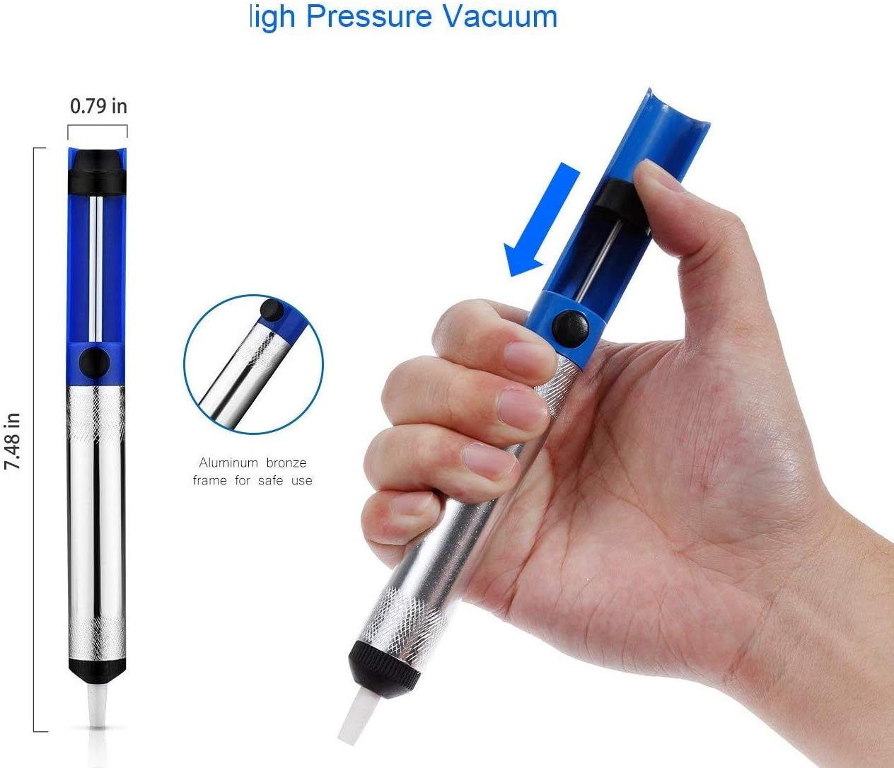 Solder Sucher Desoldering Vacuum Pump Solder Removal Tool, One Hand Operation, Very Sturdy