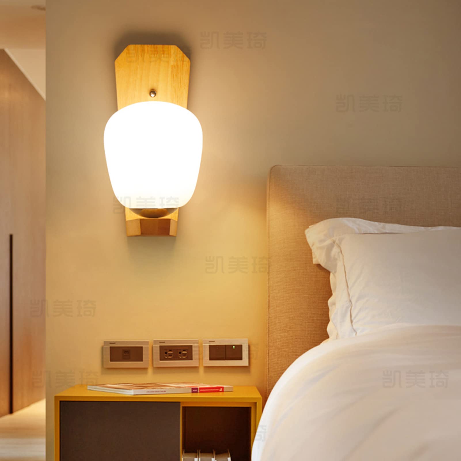 Modernes minimalistisches E27-Massivholz, LED-Deckenleuchte, Schlafzimmer-Nachttischlampe, kreatives Wohnzimmer-Gang-Treppen-Dekorationslicht