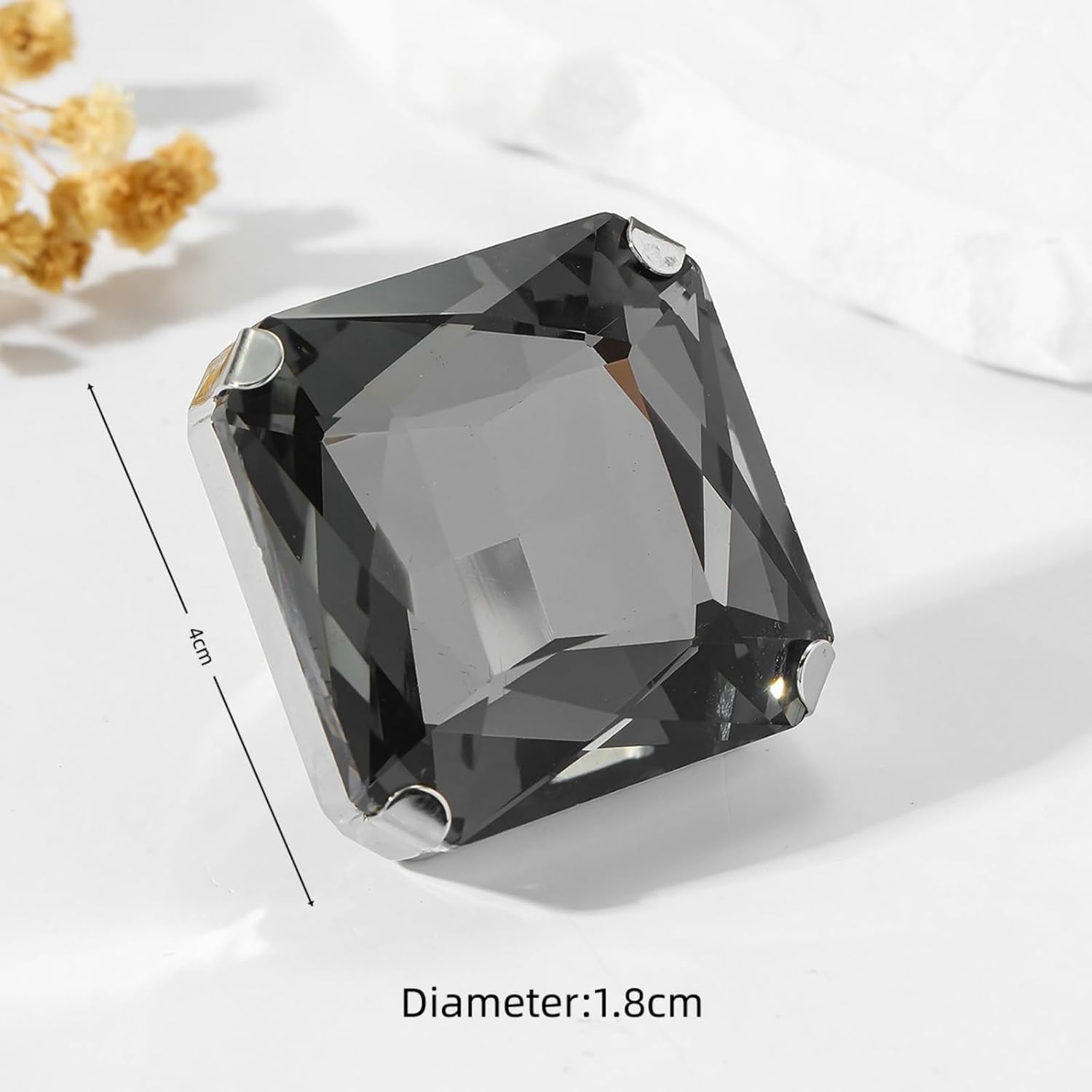 Chunky Crystal Glass Ring for Women Vintage Color Rhinestone Ring Statement Geometry Exaggerated Gemstone Rings Adjustable Fashion Wedding Brides Cocktail Prom Party Jewelry - Image 5