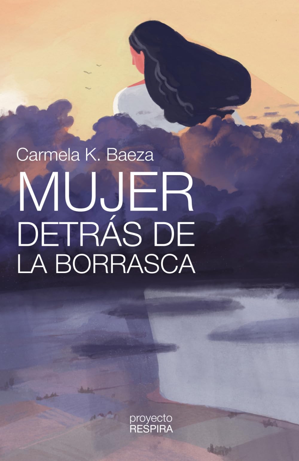 Mujer detrás de la borrasca