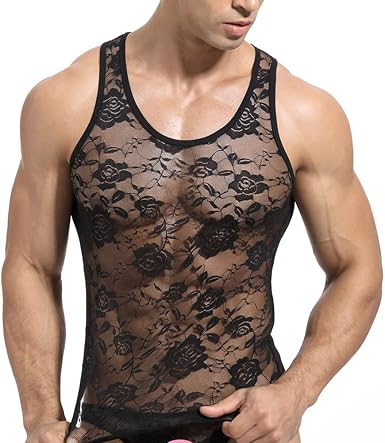 Men's Sissy Lace Mesh Fishnet 