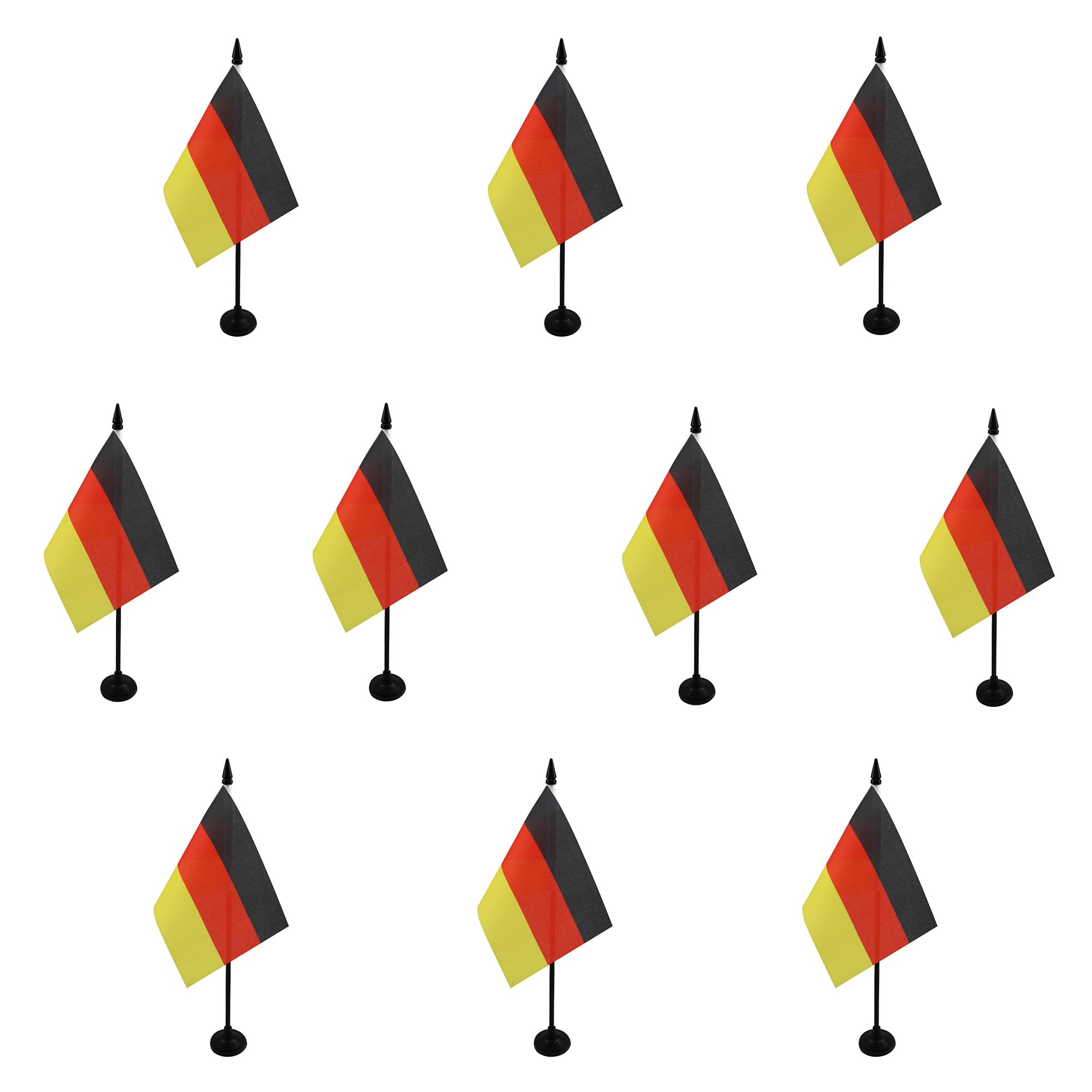 AZ FLAG Pack of 10 Germany Table Flags 4x6 in 100D Polyester Plastic Base