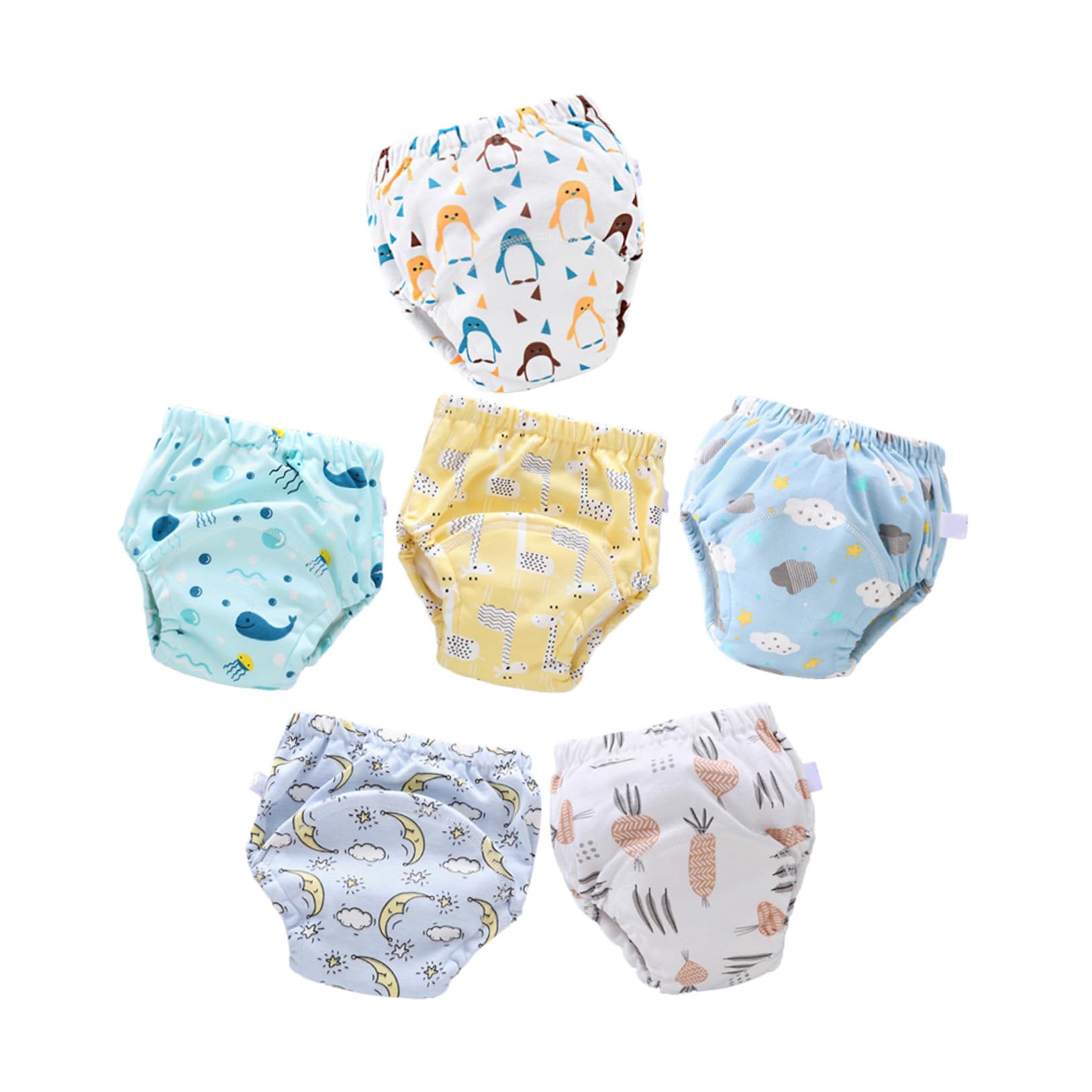 BESTonZON 6 Culottes D’apprentissage pour Bébé en Coton, Réutilisables et Lavables, Tissu Doux et Respirant, Aide la Propreté, 9-18kg