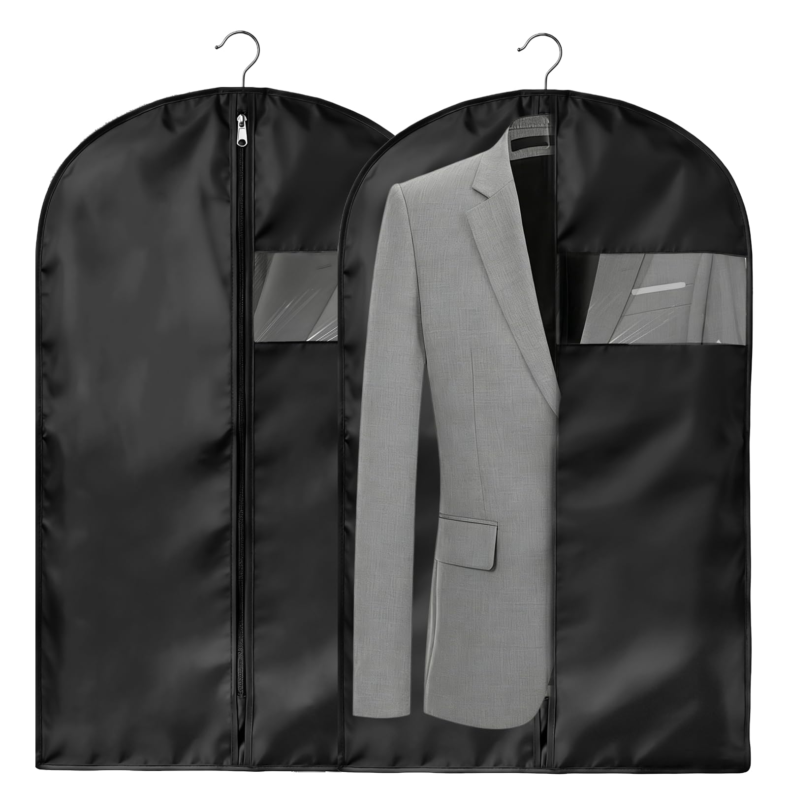 2 Pack Suit Bag 100 x 60 cm Foldable Dustproof Clothes Covers