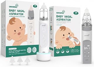 GROWNSY Nasal Aspirator for Baby, IPX7 Waterproof Electric Nose Sucker with Auto Cleaning, 5 Suction Levels, Elephant Sili...