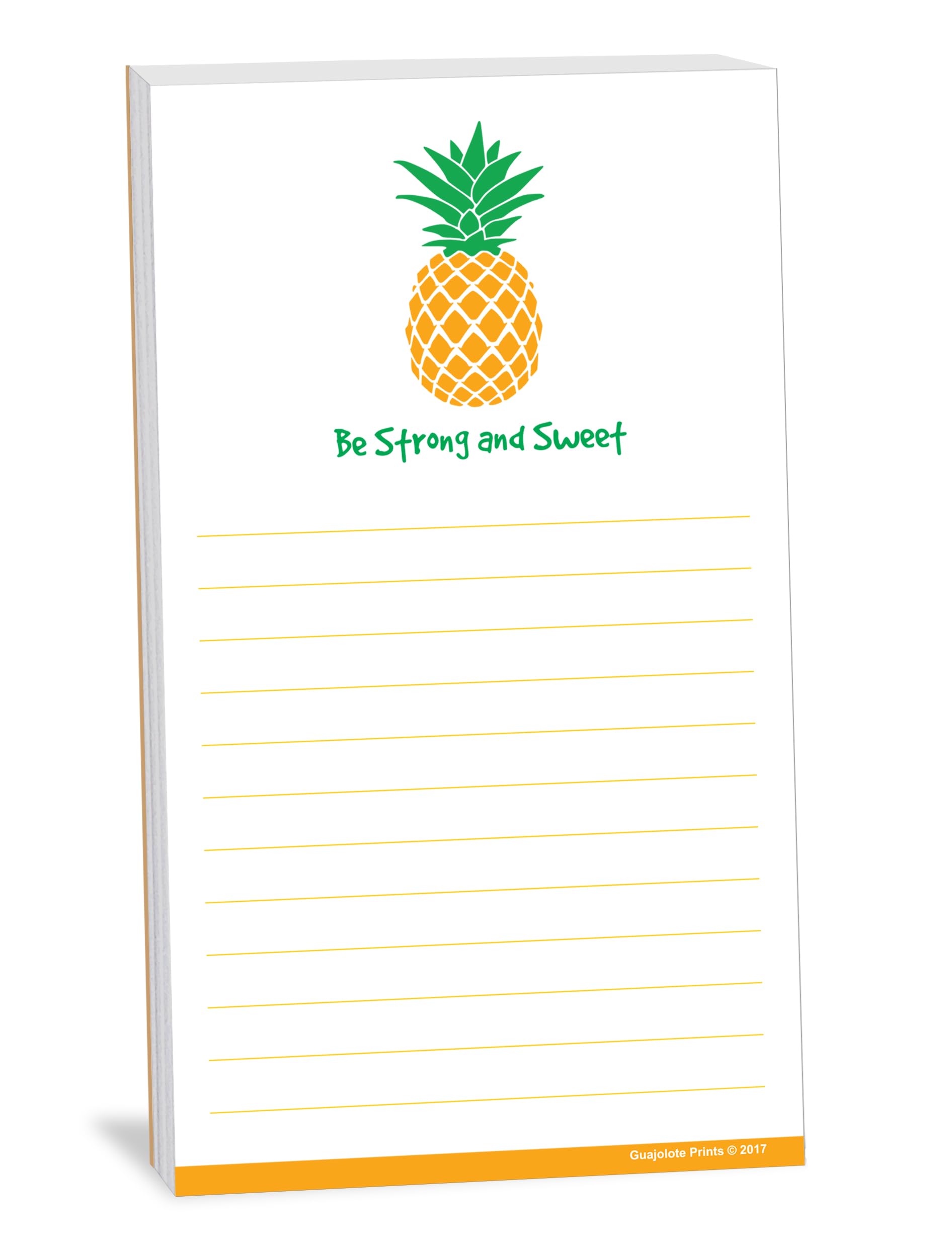 Guajolote Prints Personalized Notepad (Single Pad) Pineapple Grocery List and Memo Pad Custom Printed with Your Name