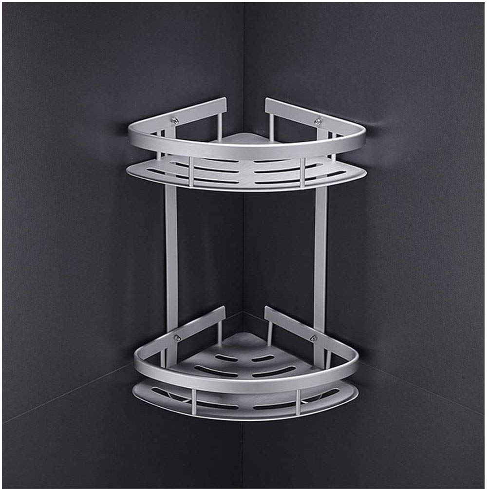 CGTENBS Bathroom Shelf Corner Shelves Aluminum 2 Tier Shower Caddy Shower Organizer Storage Basket