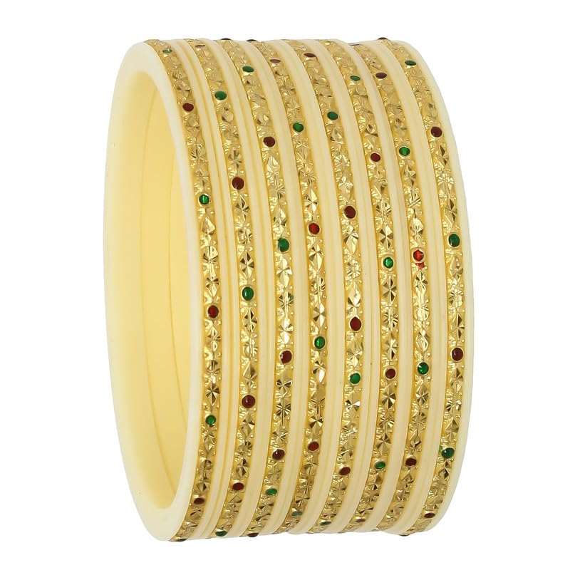 Barrfy Collections Micro Plating White Colour Gold Plated Bangles Set (Pack of 8 Bangles)-2.4 (B0CB6K4H83) Amazon Price History, Amazon Price Tracker