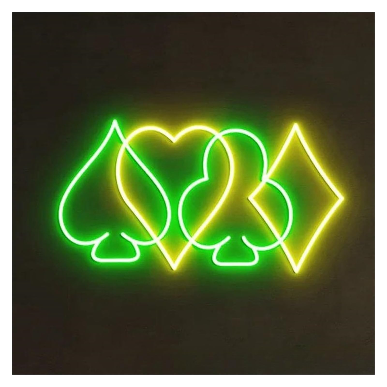 Lemst B Signs Lamp Poker Neon Sign For Entertainment Zone Wall Art Decor Light Dimmable Us Powered For Man Cave Ar Pu Game Room Signs Illuminated 38Cmx22cm(B)