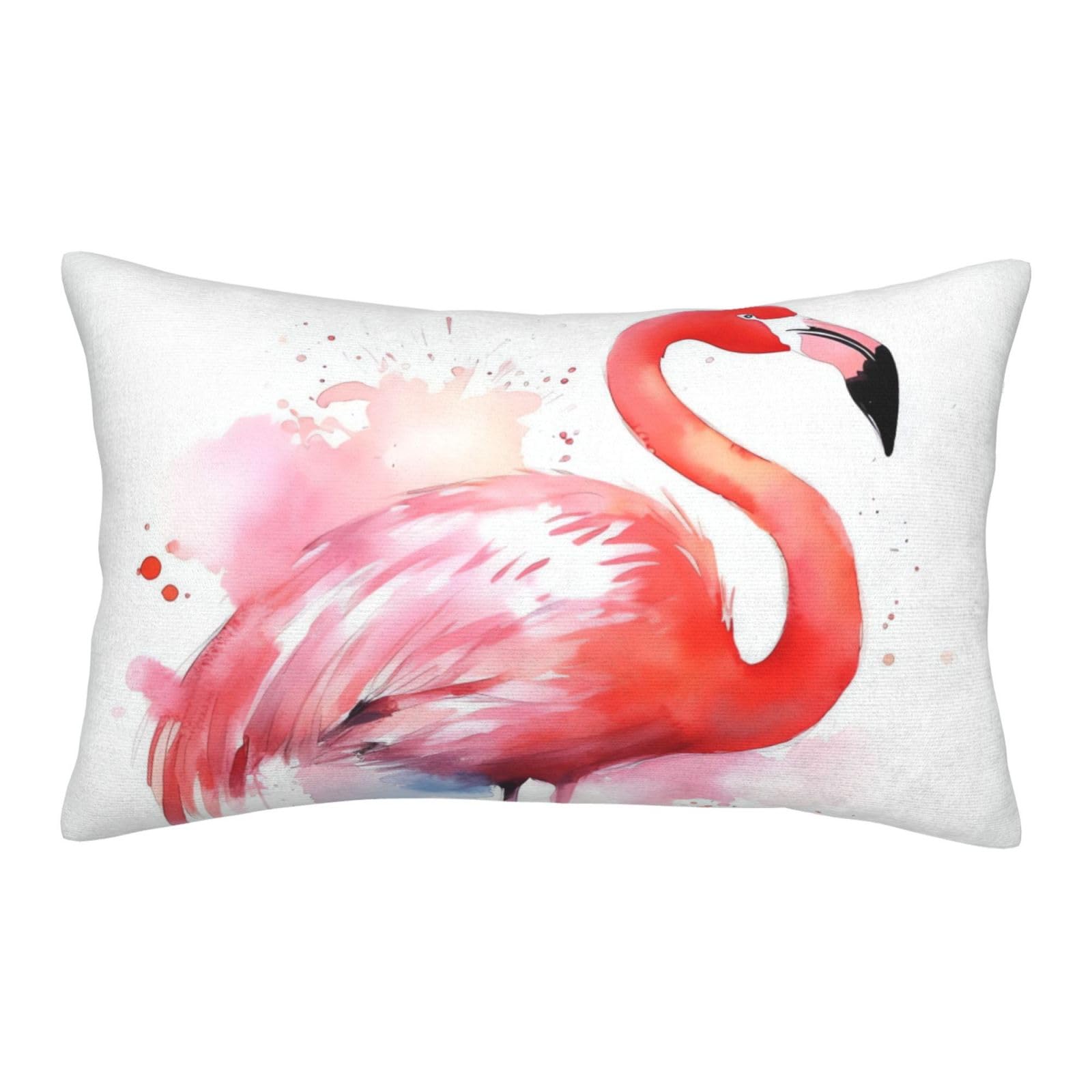 Velvet Pillowcases 14"x20" Ultra Soft Breathable Pillow Cases, Luxury Fuzzy Throw Pillow Covers with Zipper, Watercolor Flamingo Pillow Shams All Seasons Decorative Cushion Cases for Couch