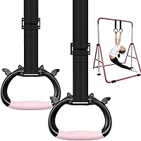 Csoalpo Gymnastics Rings for Kids - Adjustable Straps, 550 lbs Capacity, Non-Slip Silicone Grips for Indoor/Outdoor Training