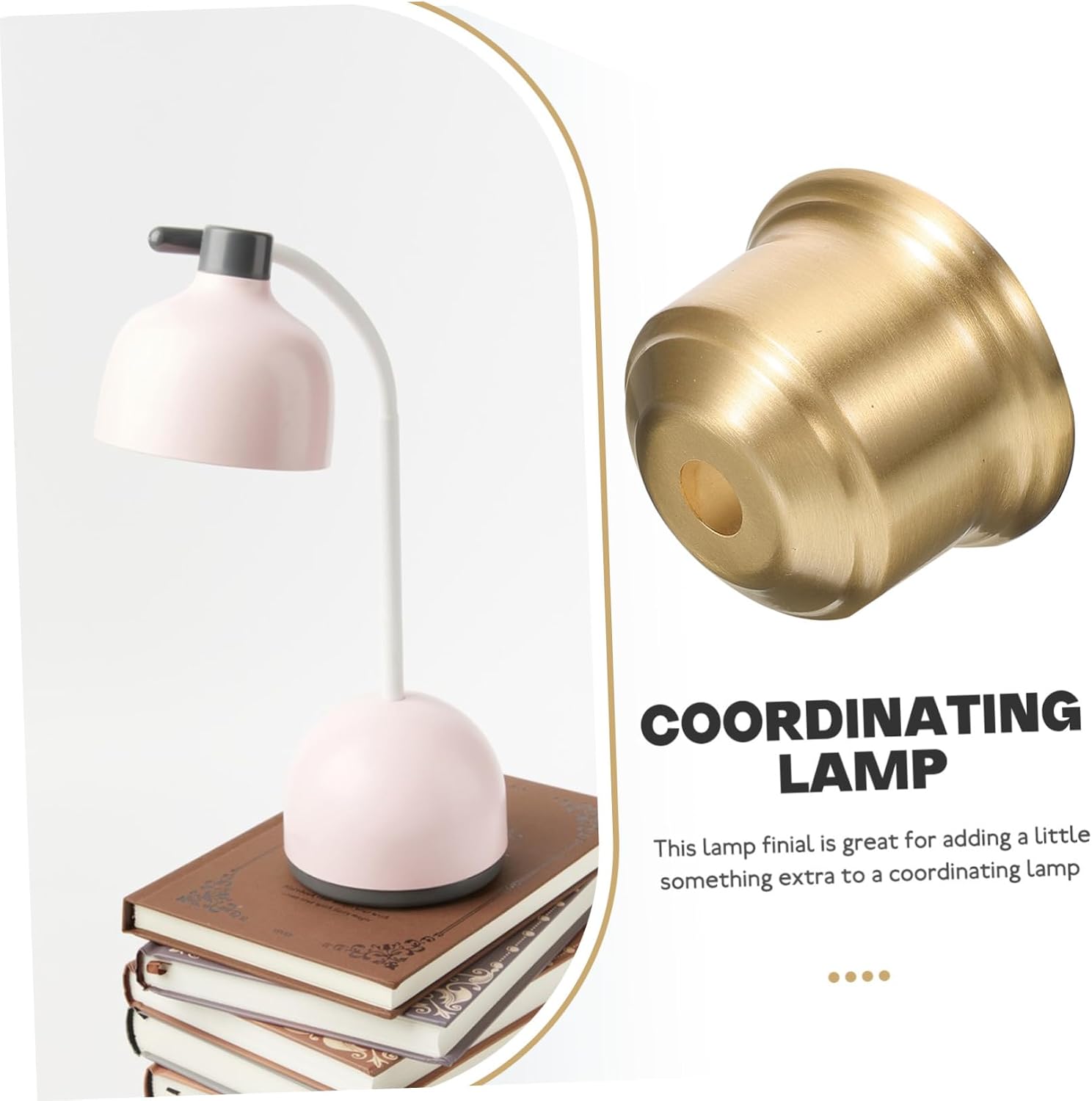 TEHAUX Brass Lamp Finial for Table Floor Lamps Sturdy Design Semi Enclosed Shade Protection Decorative Lamp Part for Pendant Bedside Lighting