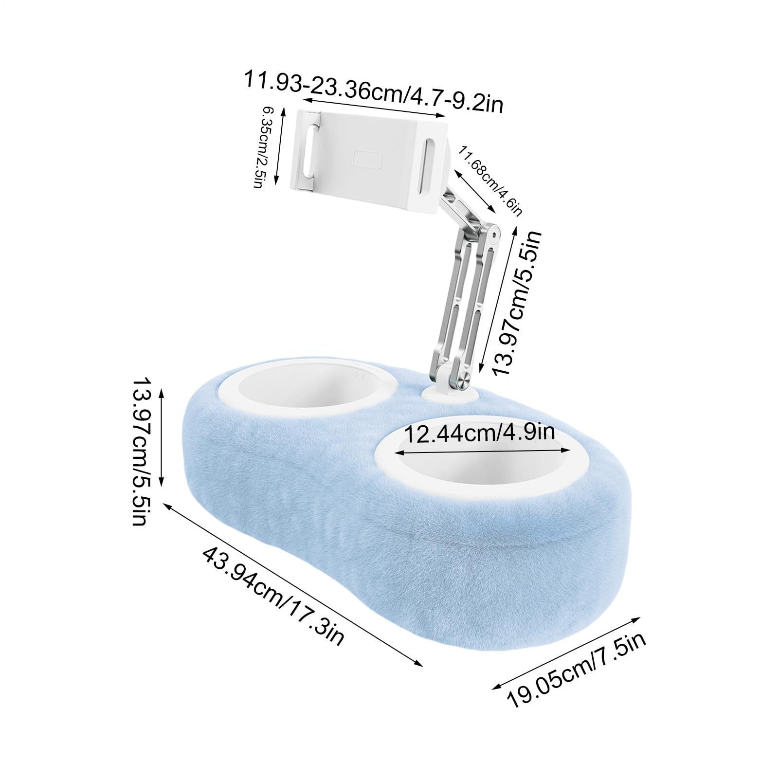 Almohada Soporte Tablet Compatible con Dispositivos móviles con Pantalla de | Soporte almohada para tablet y teléfono inteligente de cama Base Suave Almohada Ángulos Ajustables M