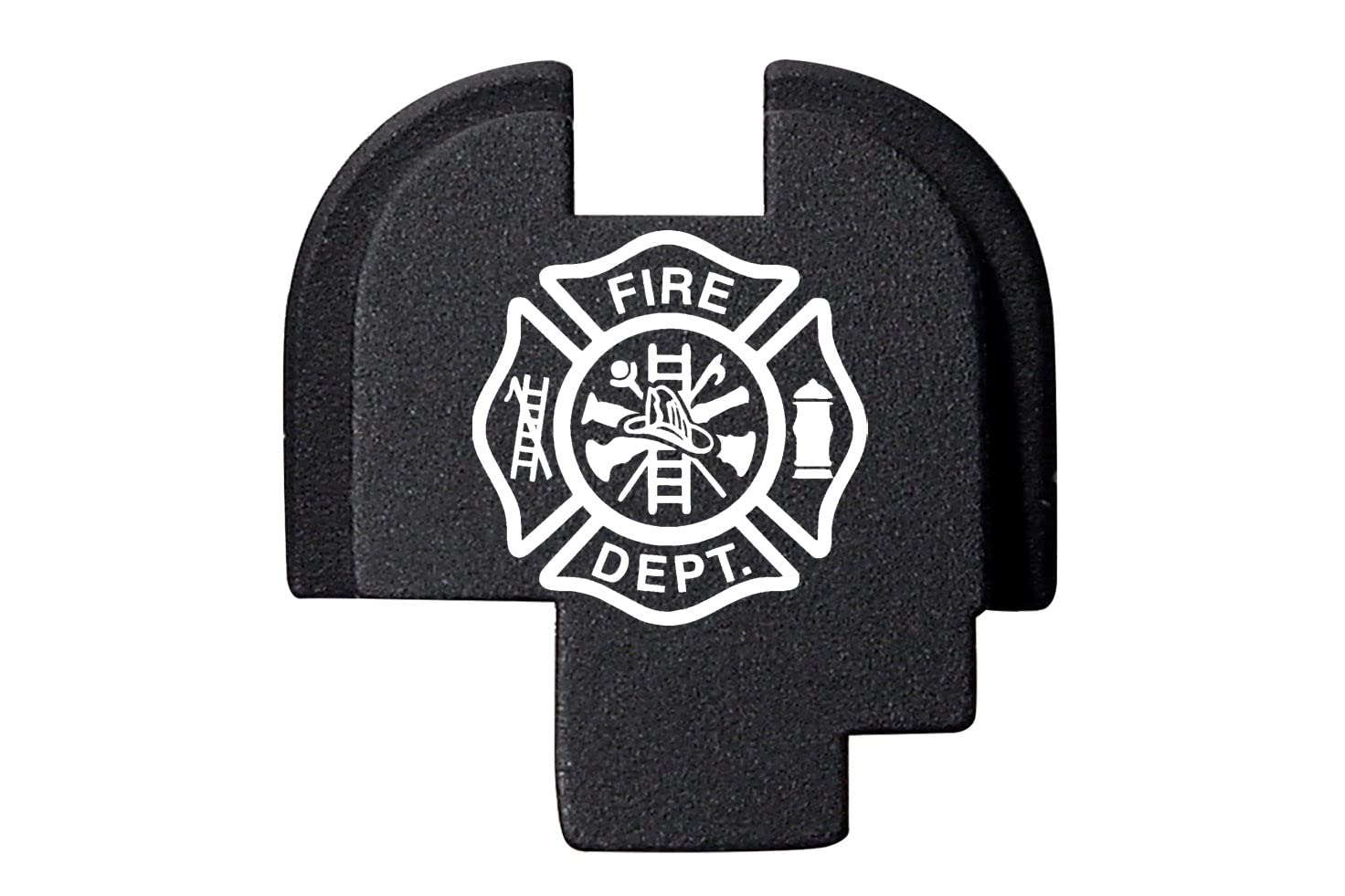 NDZ Performance Rear Slide Cover Back Plate for Springfield XD-S 9MM .40 S&W .45 ACP Custom Laser Engraved Hardcoat Anodized Aluminum in Black - Fire Department Emblem