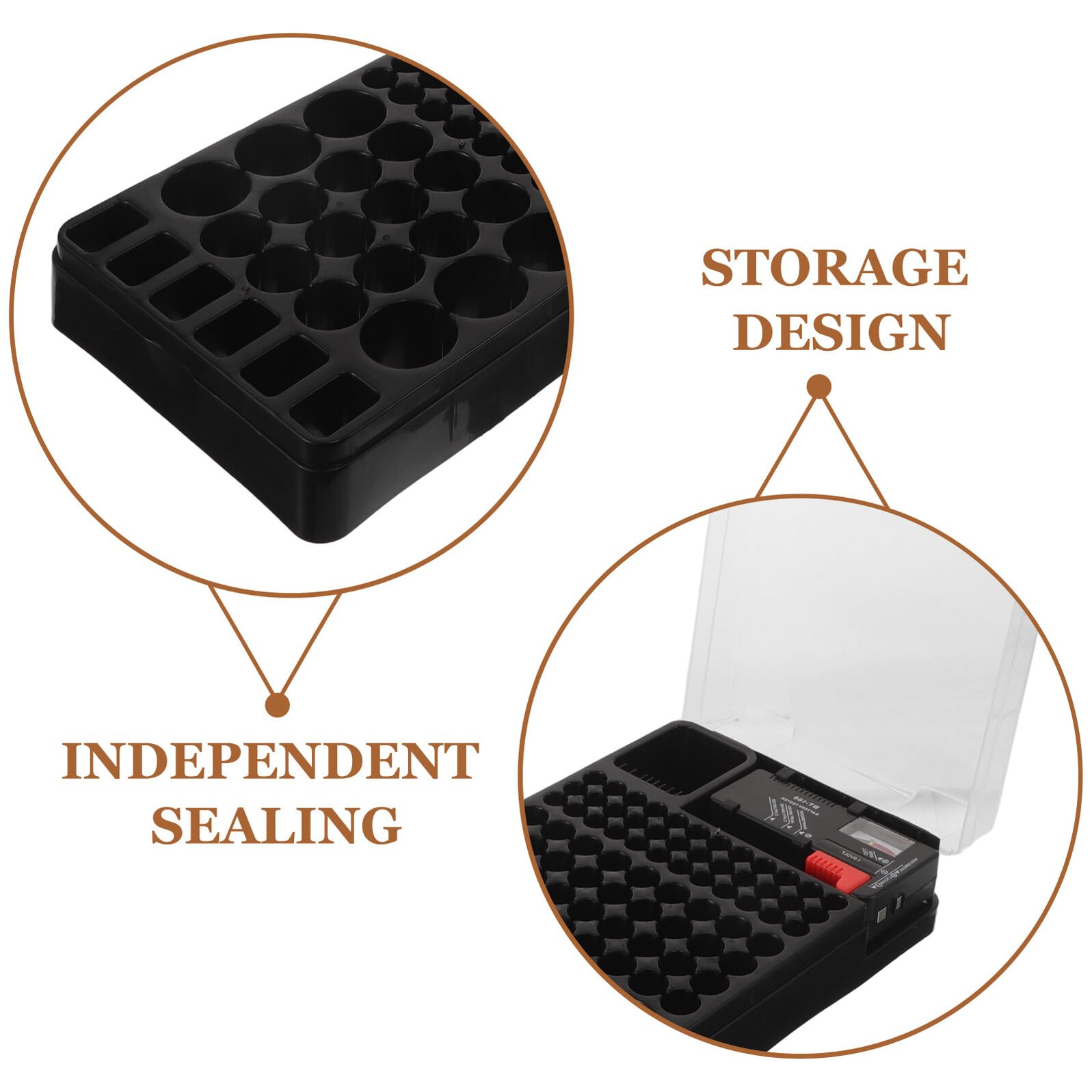 Contenitore Portabatterie Portatile Tester Led, Custodia Organizer per Batterie Aa Aaa, Scatola Salvaspazio in Plastica Trasparente per Uso Domestico e Viaggio
