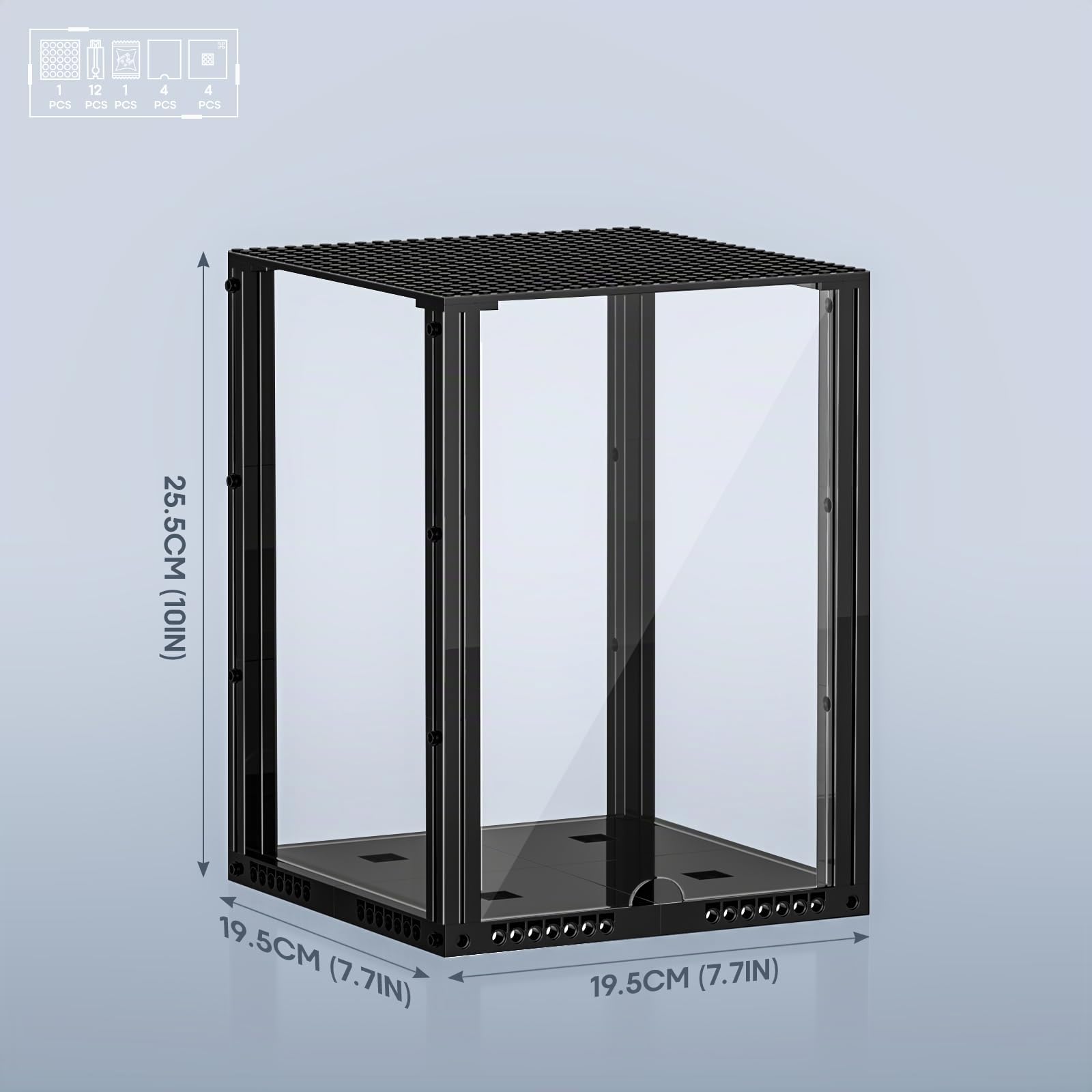 BRIKSMAX Caja expositora de acrílico para Cascos Lego coleccionables, Vitrina Transparente montada con Cubierta Antipolvo, con cartón Impreso (7,7 x 7,7 x 10 Pulgadas)