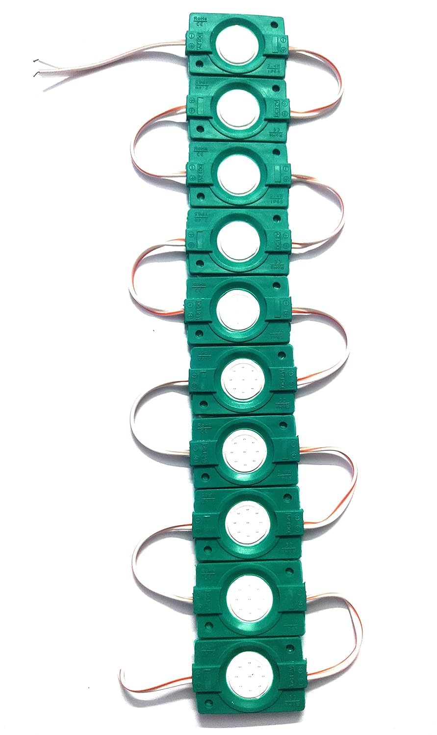 10 Pieces (GREEN) DC 12 Volt 2.4 Watt Coin Shape LED Module Light Lamp Bulb Multipurpose Use For Home, Temple, Bike, Car Decoration DIY Projects, Hobby Kit-image-30