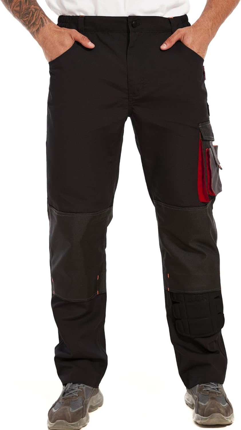WORK IDEA Men's Rugged Work Pants Canvas Cargo Pants with Knee Pad Pockets - Image 3