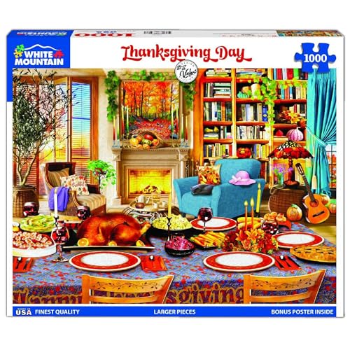 Puzzle de 1000 piezas White Mountain - Otoño y Día de Acción de Gracias, piezas grandes para adultos y familia, 24x30 pulgadas miniatura 2