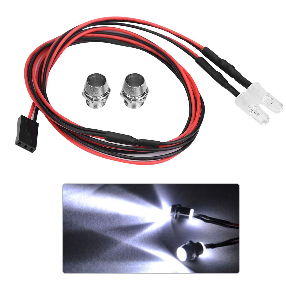Drfeify 9# White Light Rc Light, 2Pcs 5Mm Headlights Rc Accessory Led Lights Compatible With 1/10 Model Drift Car Vehicle (9# White Light)