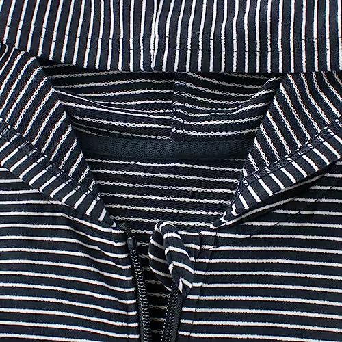 Boys Casual Stripe Slightly Stretch Hooded Zip Up Cotton Jacket, Kids Clothing Outdoor4