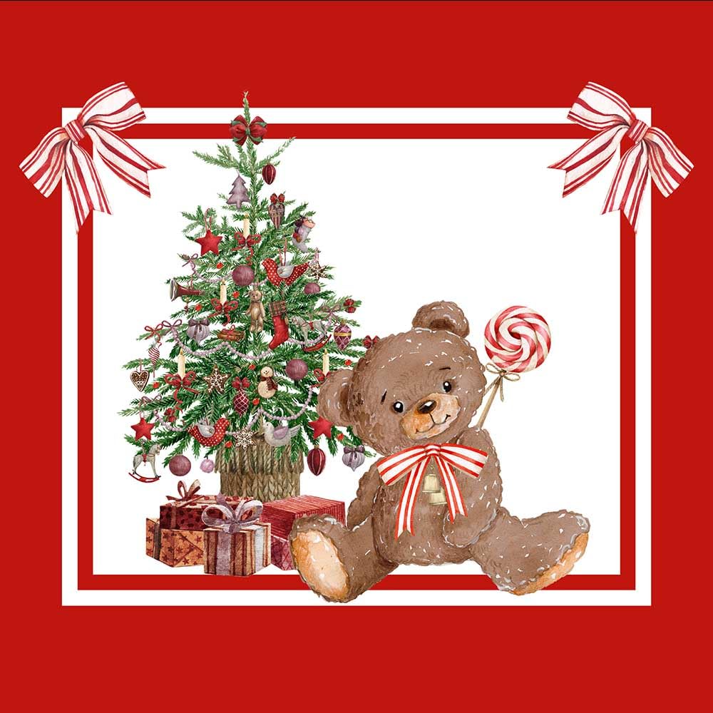 PETTI Artigiani Italiani Weihnachts-Herdplattenabdeckung – 50x70 Cm, Mit Roter Schleife, 100% Made In Italy
