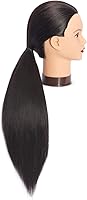 Vista 4 de Headfix 66 "-28" cabeza de maniquí de pelo largo sintético; cabeza de maniquí para prácticas de cosmetología con abrazadera (6F1919LB0220).
