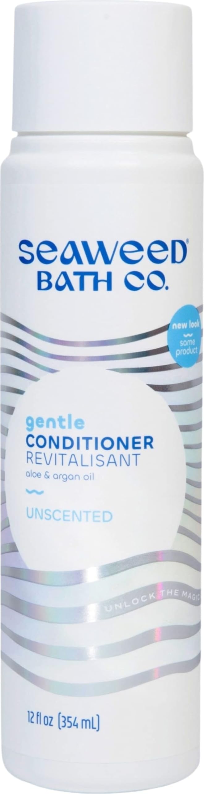 Seaweed Bath Co. Gentle Conditioner, Unscented, 12 Ounce, Sustainably Harvested Seaweed, Aloe, Argan Oil, for Sensitive Scalps