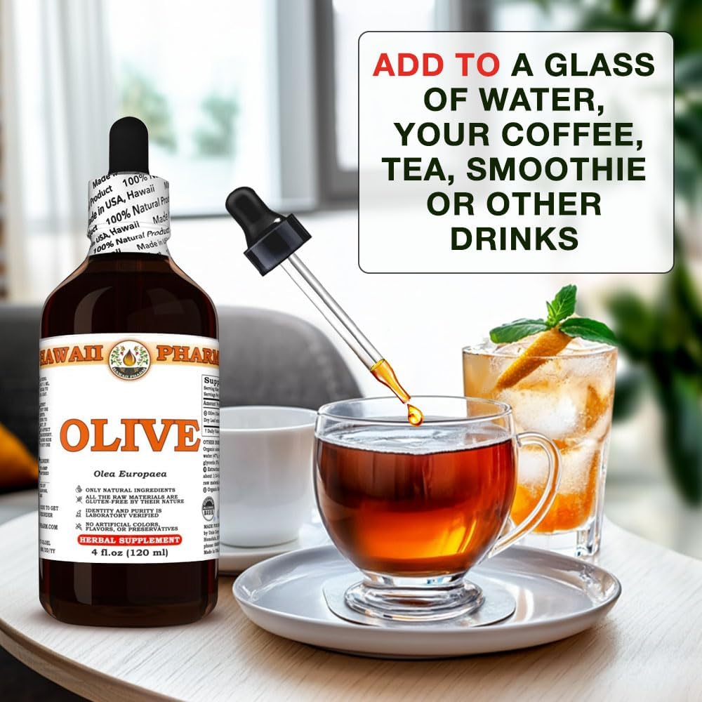 Olive (Olea Europaea) Dry Leaf Tincture, All Natural, Vegan, Pure Liquid Extract - 4 fl.oz